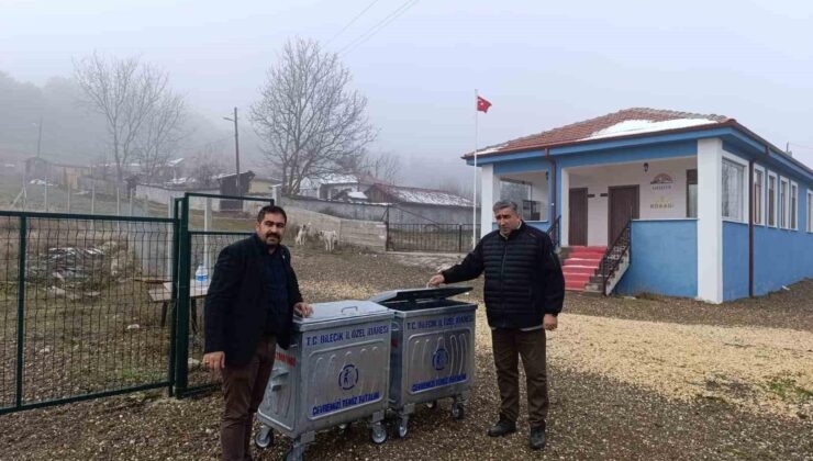 Bozüyük’te köylere çöp konteyneri dağıtıldı