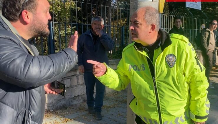 Kazadan görüntü alan İHA muhabirine trafik polisinden sözlü ve fiziki müdahale