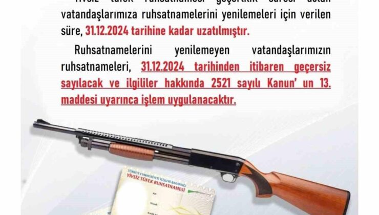 Emniyet yivsiz tüfek sahiplerini uyardı